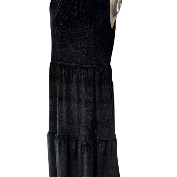 J.Crew Shimmer Velvet Sleeveless Midi Dress Black Size 12 - Picture 2 of 5